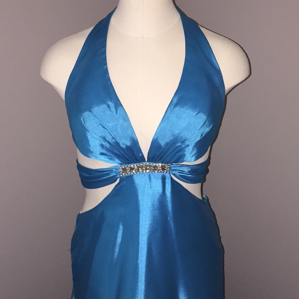 Turquoise Prom Dress - Picture 3 of 5